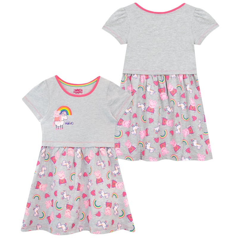 Peppa Pig Dress | Beach Rainbow Girls Dress | Girls Summer Dresses Multicolored Size 5 - Image 5